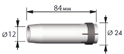 Газовое сопло гальванопокрытое Ø12,0/84,0 мм